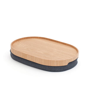 Knietablett Curve medium - Willow Wood, Salt & Pepper