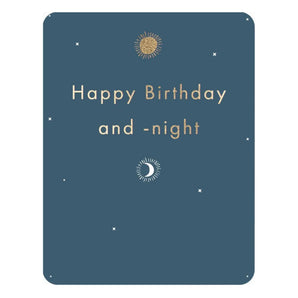 Postkarte Geburtstag "Happy Birthday and -night"