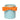 Blumentopf mit Schleife Hellblau Orange
