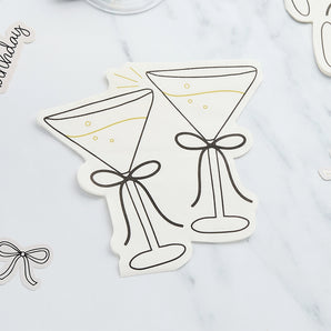 Papierservietten in Cocktailglasform